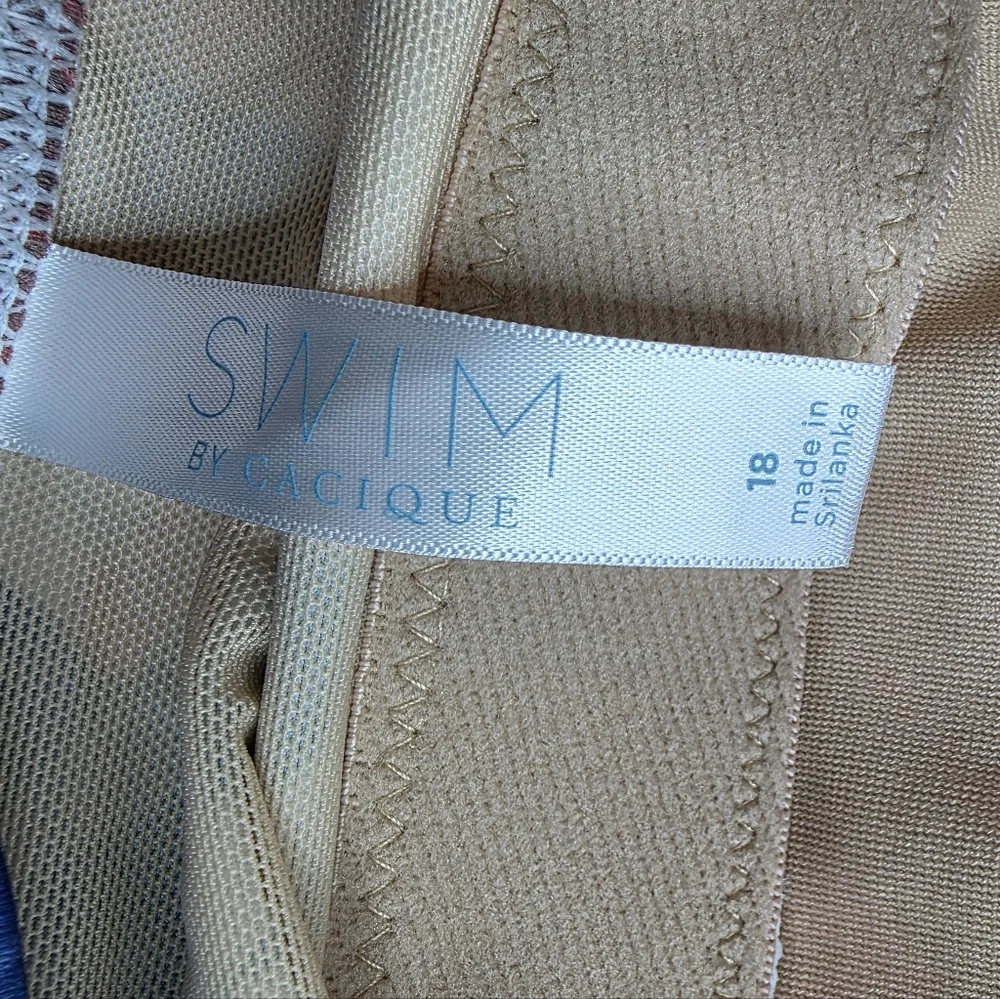 NWT Cacique Swim 18W Rainbow Leaf One Piece Tankini Swimsuit 2743-i